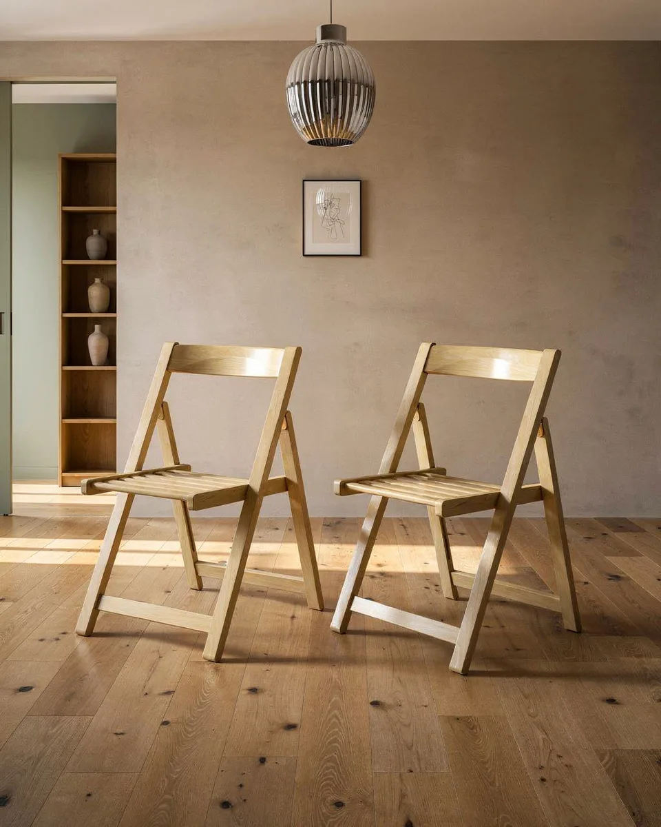 Lekka Foldable Dining Chair, Wood, Set of 2